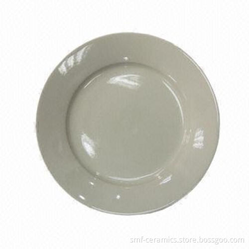 6.5-inch Wide Rim Ceramic Plate, Ideal for Hotel, CIQ-/FDA-/LFGB-approved